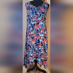 CROFT & BARROW High Low Floral Dress - Red, White, and Blue